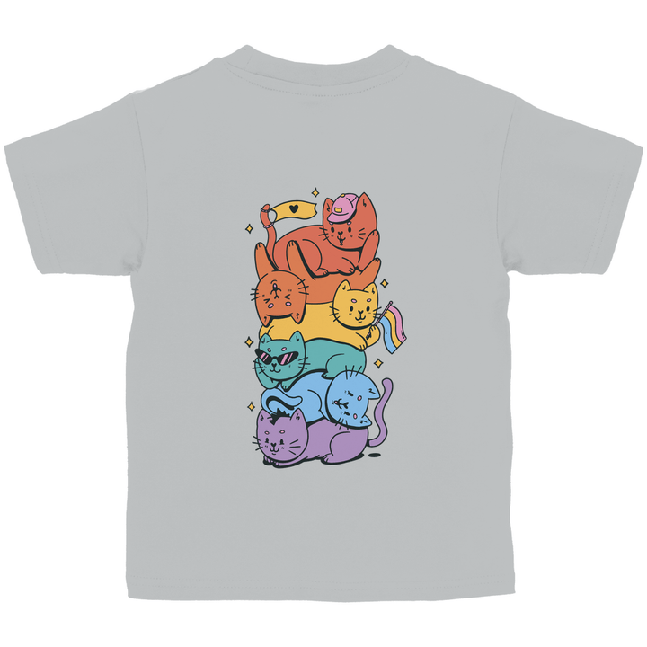 Katzenstapel - Kinder T - Shirt mit Rückendruck - Textilzauber