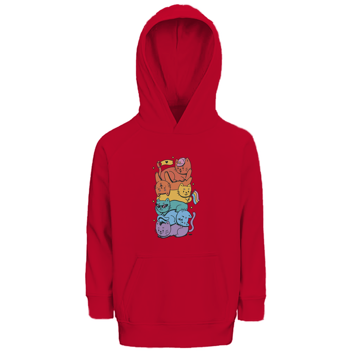 Katzenstapel - Premium Bio Kinderhoodie - Textilzauber