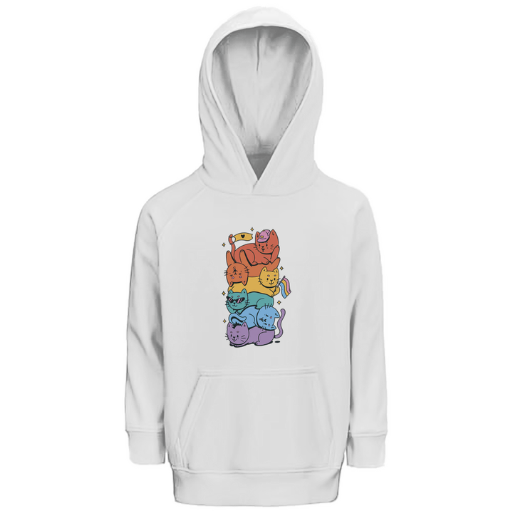 Katzenstapel - Premium Bio Kinderhoodie - Textilzauber