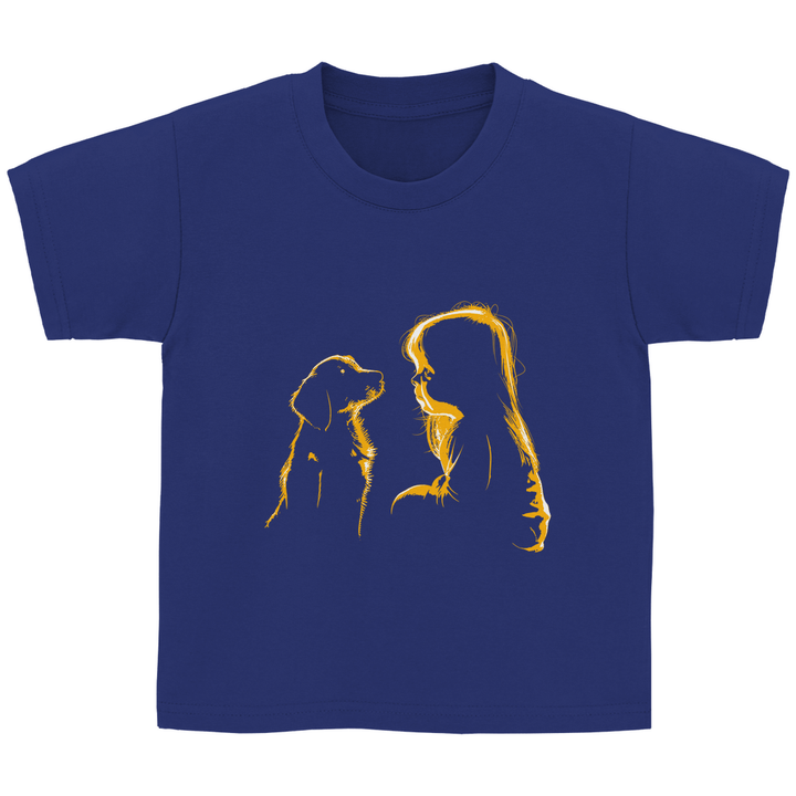 Kind mit Hund - Kinder T - Shirt - Textilzauber