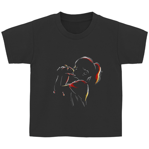Kind mit Meerschweinchen - Kinder T - Shirt - Textilzauber