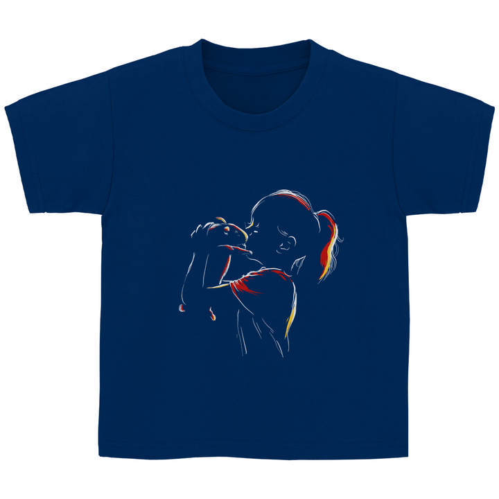 Kind mit Meerschweinchen - Kinder T - Shirt - Textilzauber