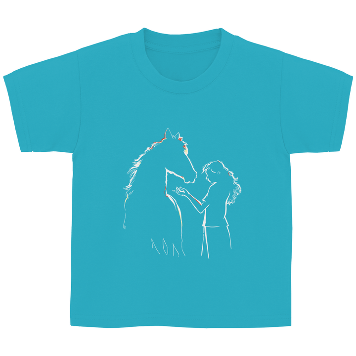 Kind mit Pferd - Kinder T - Shirt - Textilzauber