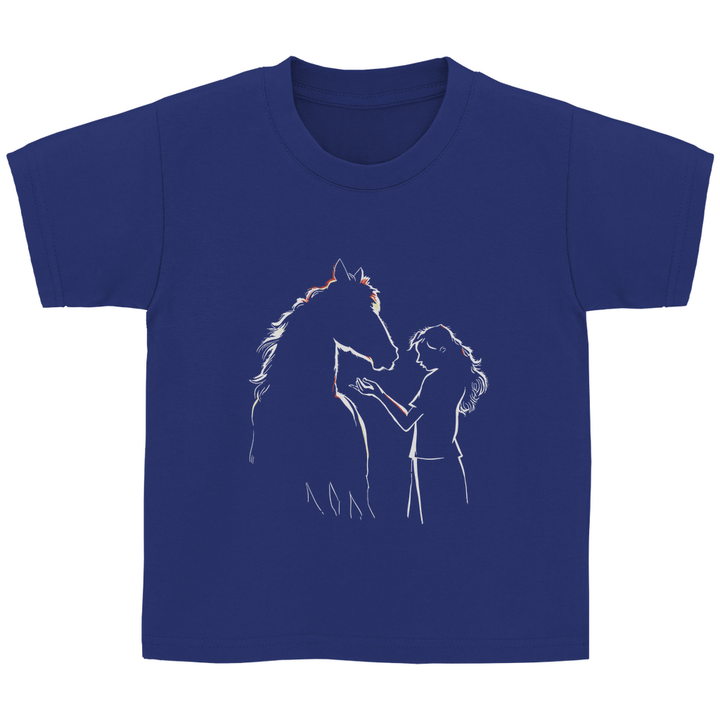 Kind mit Pferd - Kinder T - Shirt - Textilzauber