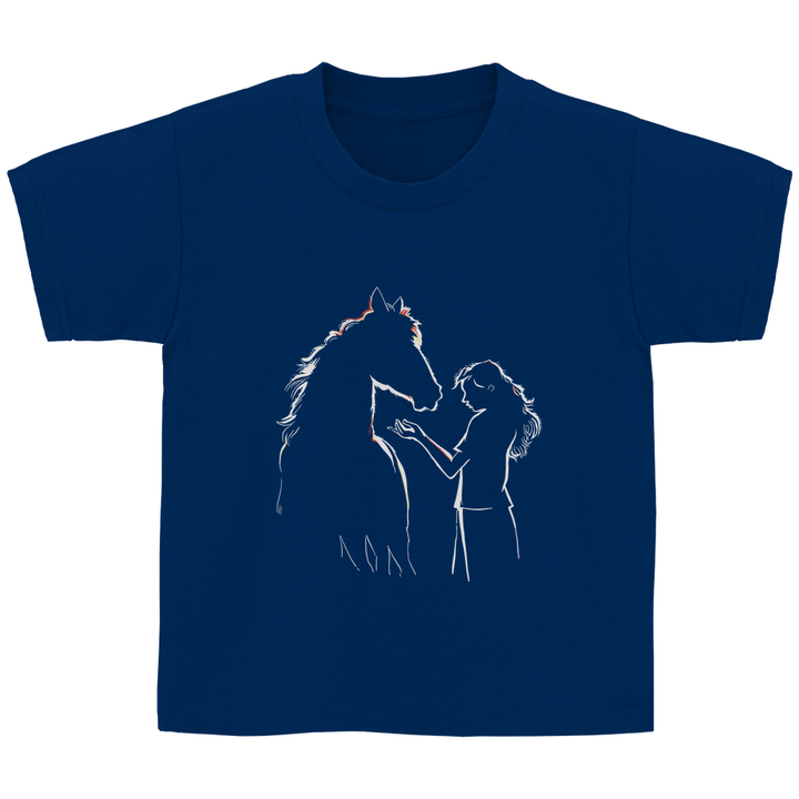 Kind mit Pferd - Kinder T - Shirt - Textilzauber