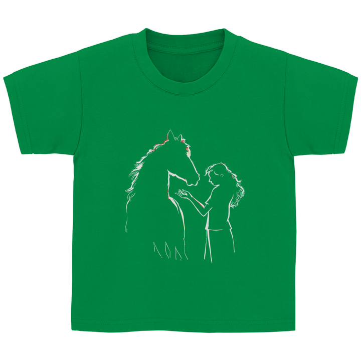 Kind mit Pferd - Kinder T - Shirt - Textilzauber