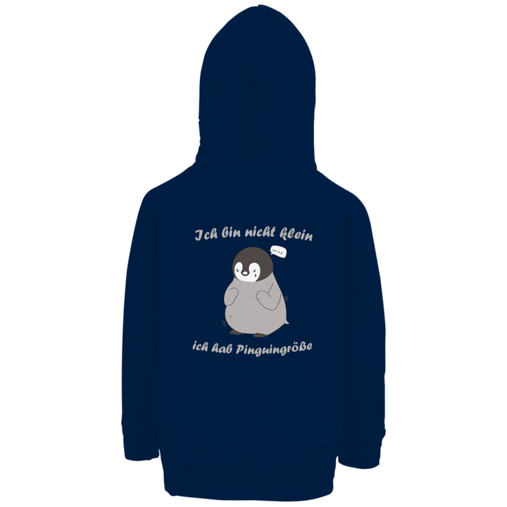 Kleiner Pinguin Premium Bio Kinderhoodie mit Rückendruck - Textilzauber