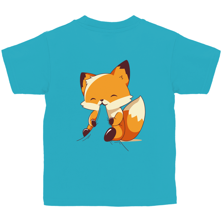 Knabbernder Fuchs - Kinder T - Shirt mit Rückendruck - Textilzauber