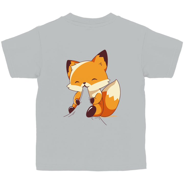 Knabbernder Fuchs - Kinder T - Shirt mit Rückendruck - Textilzauber