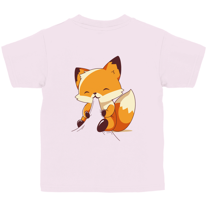 Knabbernder Fuchs - Kinder T - Shirt mit Rückendruck - Textilzauber
