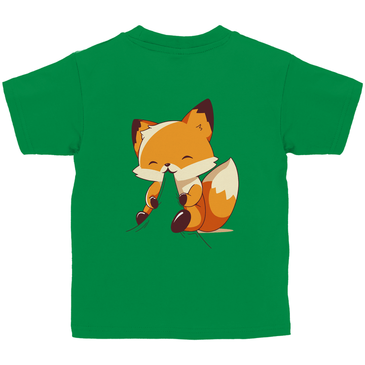 Knabbernder Fuchs - Kinder T - Shirt mit Rückendruck - Textilzauber