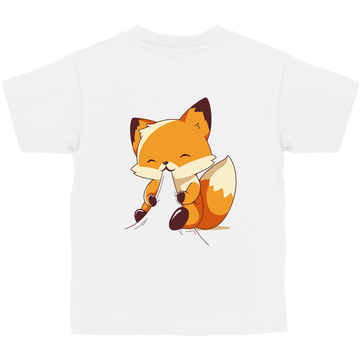 Knabbernder Fuchs - Kinder T - Shirt mit Rückendruck - Textilzauber