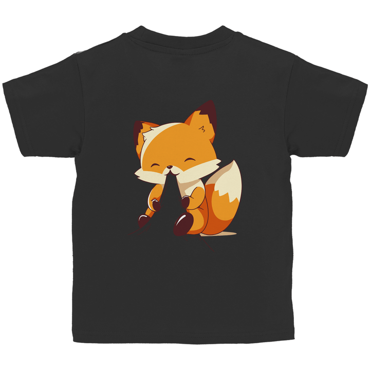 Knabbernder Fuchs - Kinder T - Shirt mit Rückendruck - Textilzauber