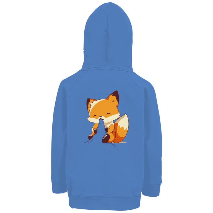 Knabbernder Fuchs - Premium Bio Kinderhoodie mit Rückendruck - Textilzauber
