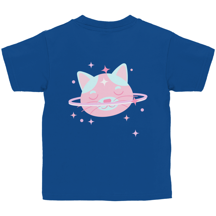 Kosmische Katze - Kinder T - Shirt mit Rückendruck - Textilzauber