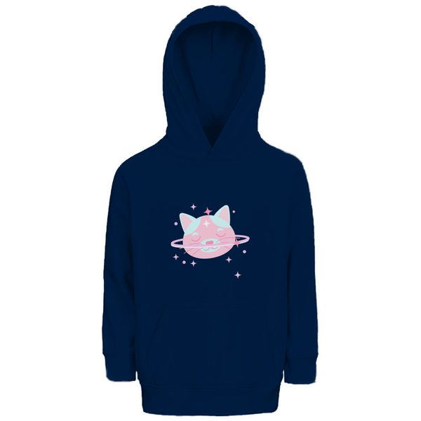 Kosmische Katze - Premium Bio Kinderhoodie - Textilzauber