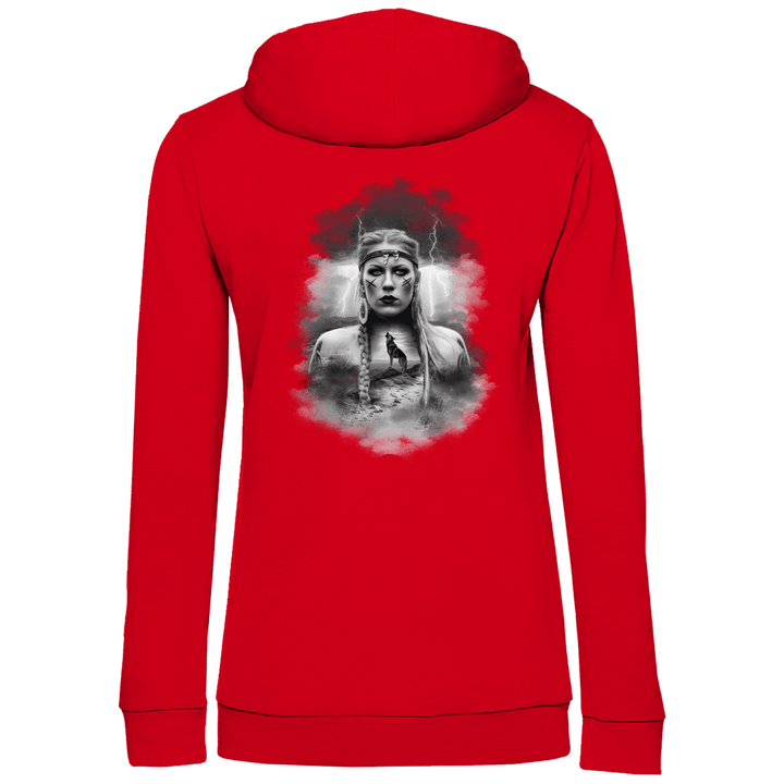 Kriegerin des Nordens - Damen Hoodie mit Rückendruck - Textilzauber