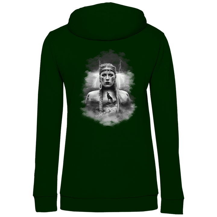 Kriegerin des Nordens - Damen Hoodie mit Rückendruck - Textilzauber
