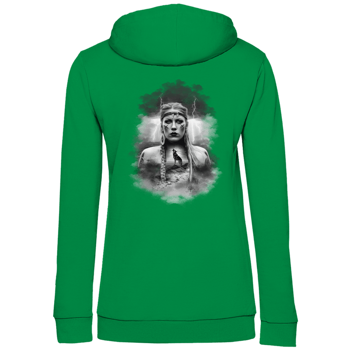 Kriegerin des Nordens - Damen Hoodie mit Rückendruck - Textilzauber