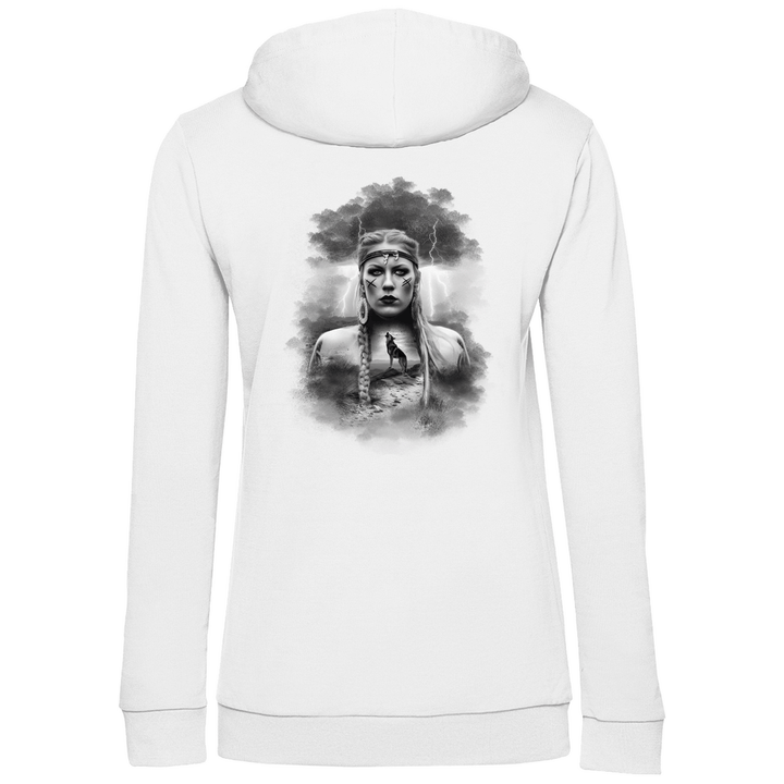 Kriegerin des Nordens - Damen Hoodie mit Rückendruck - Textilzauber