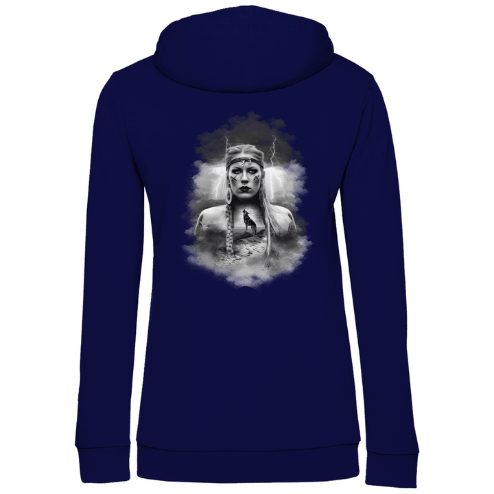 Kriegerin des Nordens - Damen Hoodie mit Rückendruck - Textilzauber