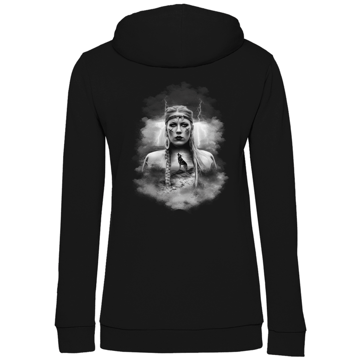 Kriegerin des Nordens - Damen Hoodie mit Rückendruck - Textilzauber