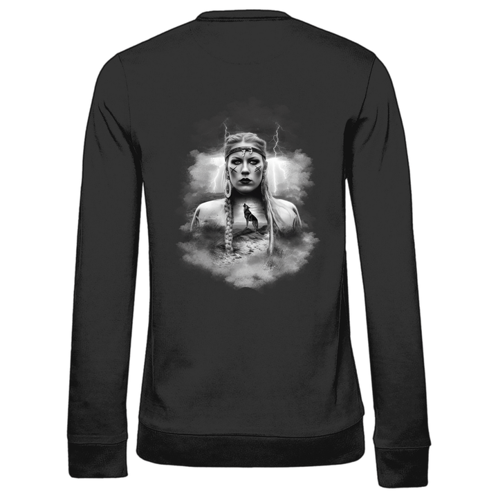 Kriegerin des Nordens - Damen Sweatshirt mit Rückendruck - Textilzauber