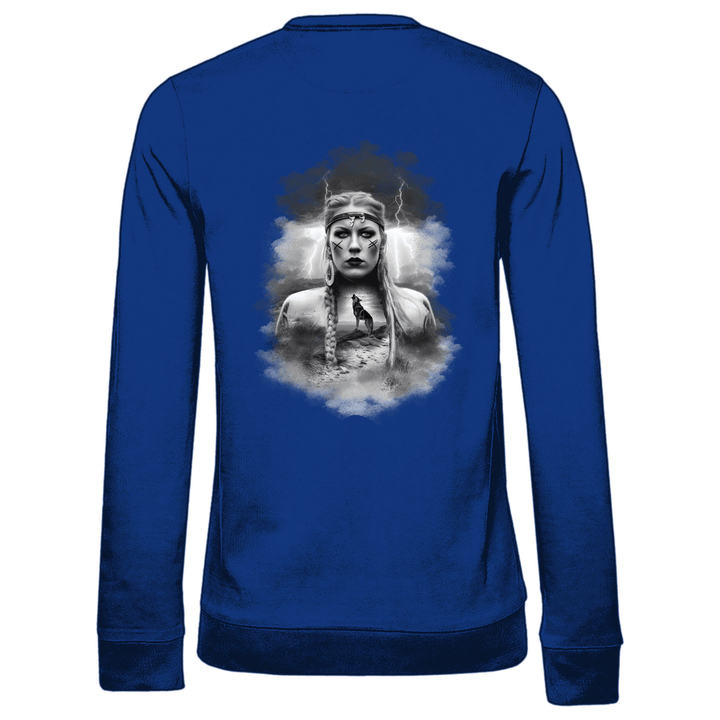 Kriegerin des Nordens - Damen Sweatshirt mit Rückendruck - Textilzauber