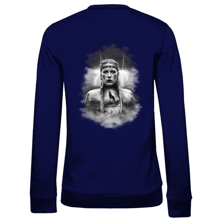 Kriegerin des Nordens - Damen Sweatshirt mit Rückendruck - Textilzauber