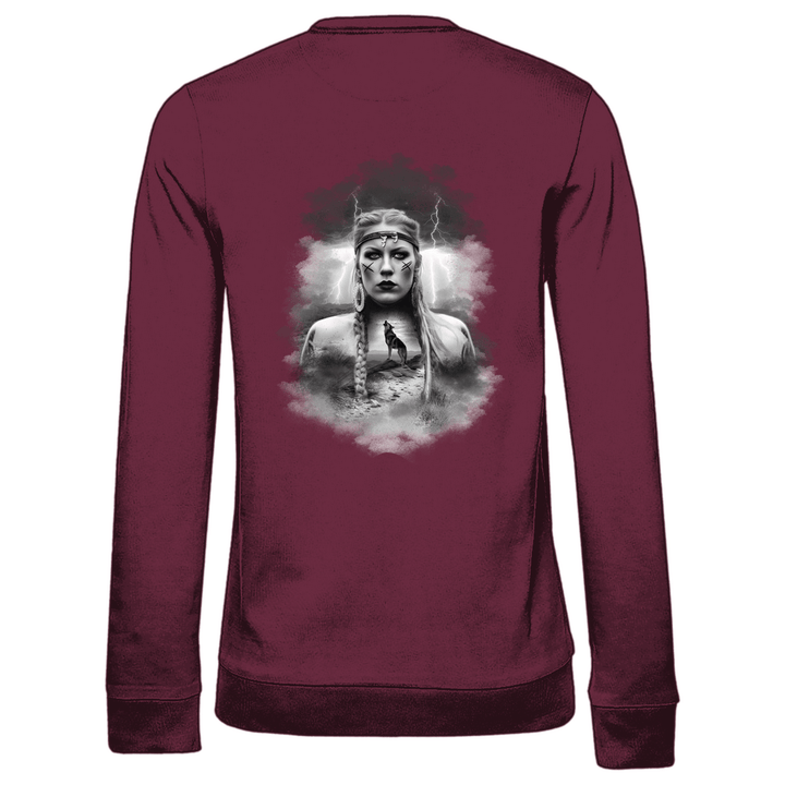 Kriegerin des Nordens - Damen Sweatshirt mit Rückendruck - Textilzauber