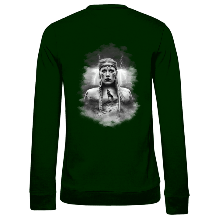 Kriegerin des Nordens - Damen Sweatshirt mit Rückendruck - Textilzauber