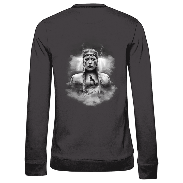 Kriegerin des Nordens - Damen Sweatshirt mit Rückendruck - Textilzauber