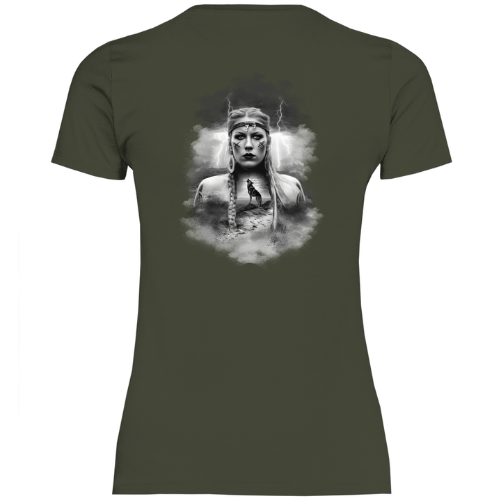 Kriegerin des Nordens - Damen T - Shirt mit Rückendruck - Textilzauber