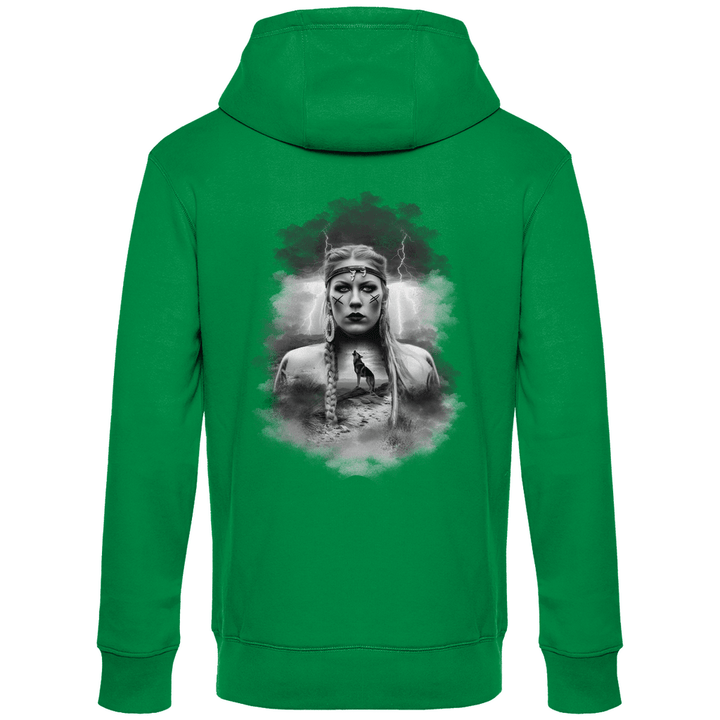 Kriegerin des Nordens - Herren Hoodie mit Rückendruck - Textilzauber