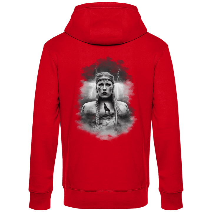 Kriegerin des Nordens - Herren Hoodie mit Rückendruck - Textilzauber
