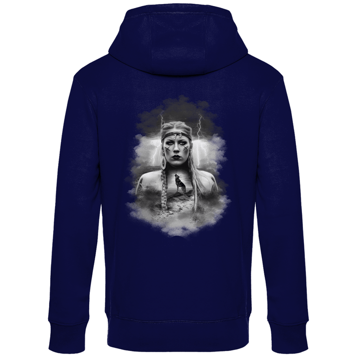 Kriegerin des Nordens - Herren Hoodie mit Rückendruck - Textilzauber