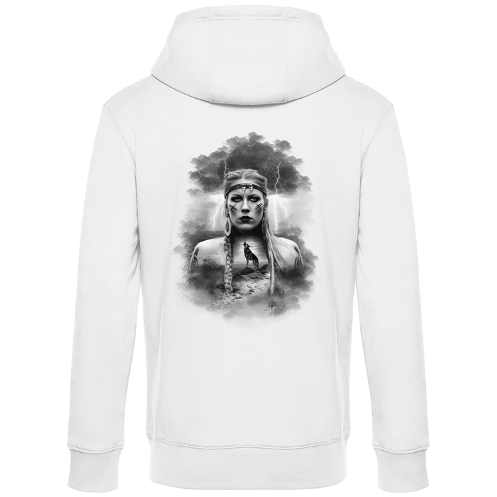 Kriegerin des Nordens - Herren Hoodie mit Rückendruck - Textilzauber