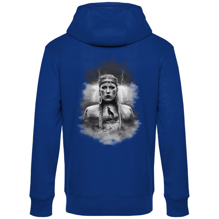 Kriegerin des Nordens - Herren Hoodie mit Rückendruck - Textilzauber