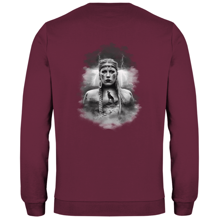 Kriegerin des Nordens - Herren Sweatshirt mit Rückendruck - Textilzauber