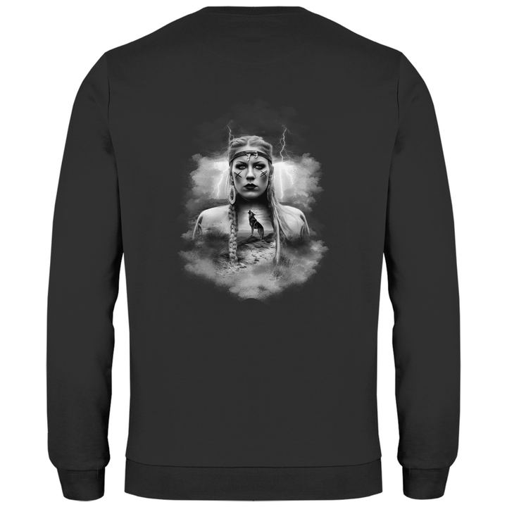 Kriegerin des Nordens - Herren Sweatshirt mit Rückendruck - Textilzauber