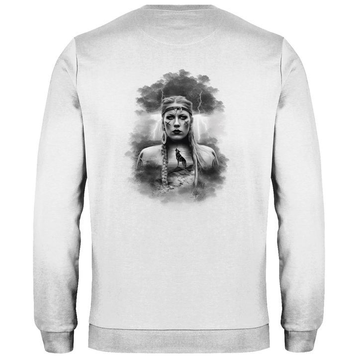 Kriegerin des Nordens - Herren Sweatshirt mit Rückendruck - Textilzauber