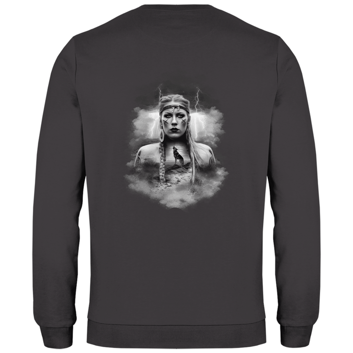 Kriegerin des Nordens - Herren Sweatshirt mit Rückendruck - Textilzauber