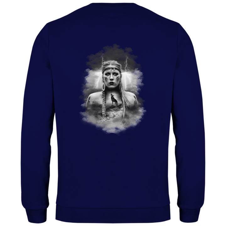 Kriegerin des Nordens - Herren Sweatshirt mit Rückendruck - Textilzauber