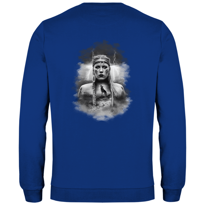 Kriegerin des Nordens - Herren Sweatshirt mit Rückendruck - Textilzauber