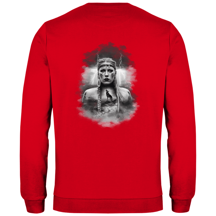 Kriegerin des Nordens - Herren Sweatshirt mit Rückendruck - Textilzauber
