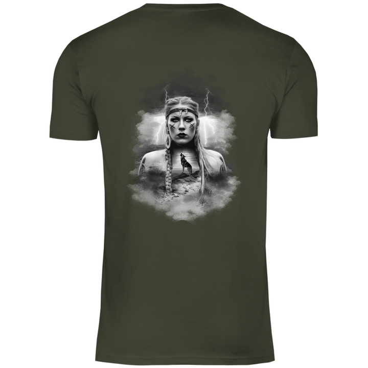 Kriegerin des Nordens - Herren T - Shirt mit Rückendruck - Textilzauber