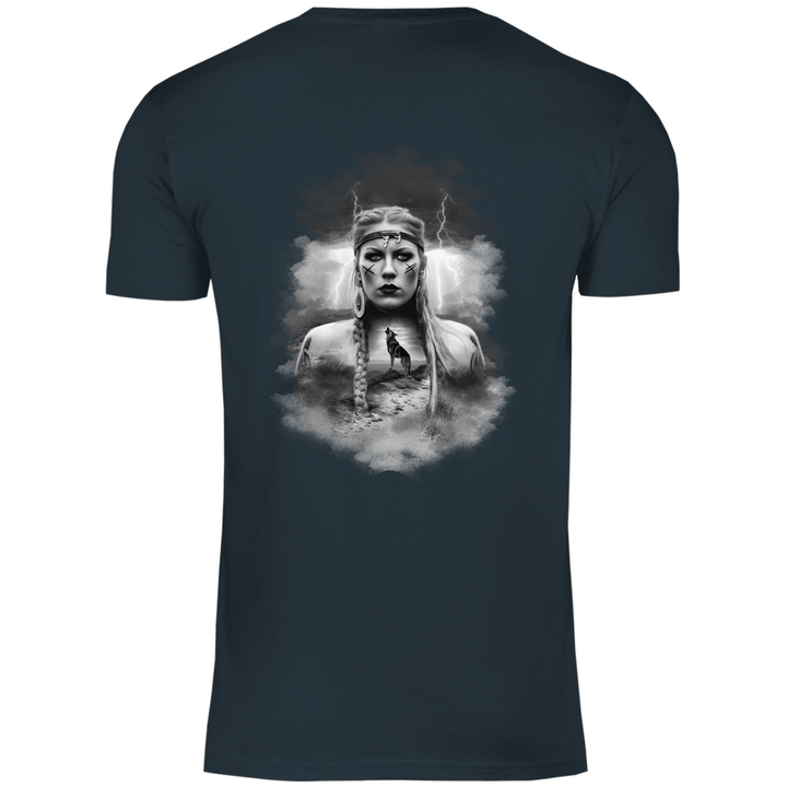 Kriegerin des Nordens - Herren T - Shirt mit Rückendruck - Textilzauber