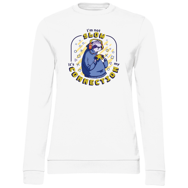 Langsamer Sloth - Damen Sweatshirt - Textilzauber