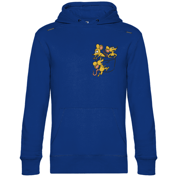 Mäuse in Brusttasche - Herren Hoodie - Textilzauber