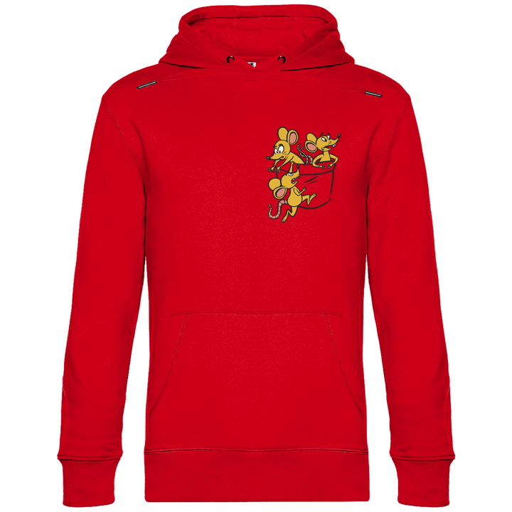 Mäuse in Brusttasche - Herren Hoodie - Textilzauber